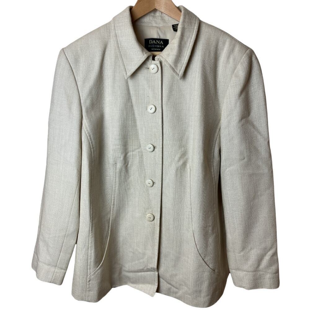 Dana Buchman Wool Blend Beige Jacket Blazer 18